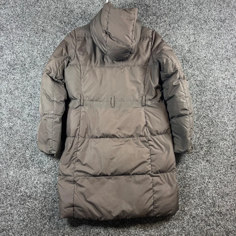 J. Crew Womens XS black Long Puffer Coat Hooded‎ Quilted Parka Jacket